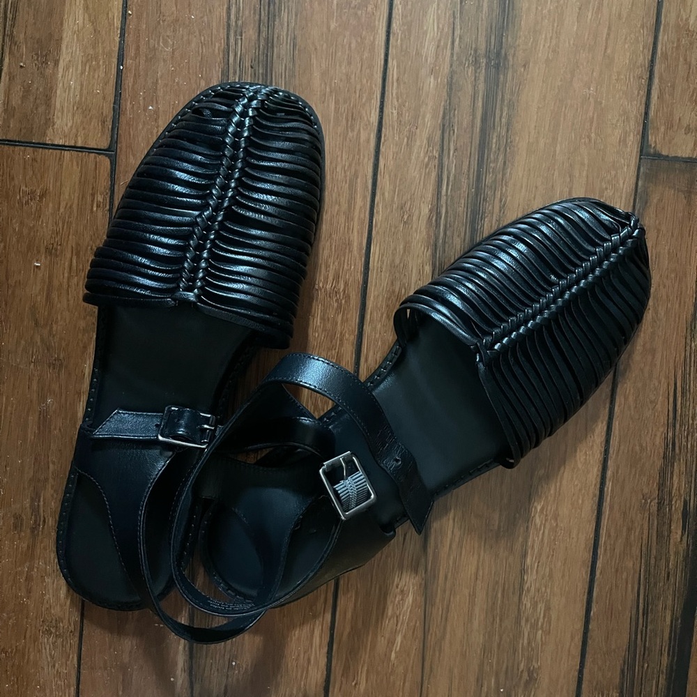 NWOT Free People Frankie Fisherman Flat Sandal Black Size 9